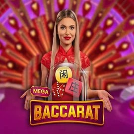Mega Baccarat slot icon by Pragmatic Play, available at Spinstein Casino